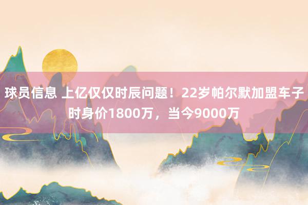 球员信息 上亿仅仅时辰问题！22岁帕尔默加盟车子时身价1800万，当今9000万