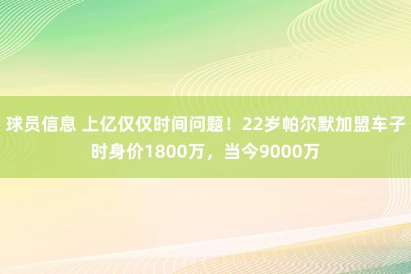 球员信息 上亿仅仅时间问题！22岁帕尔默加盟车子时身价1800万，当今9000万