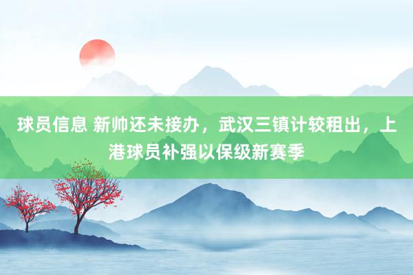 球员信息 新帅还未接办，武汉三镇计较租出，上港球员补强以保级新赛季